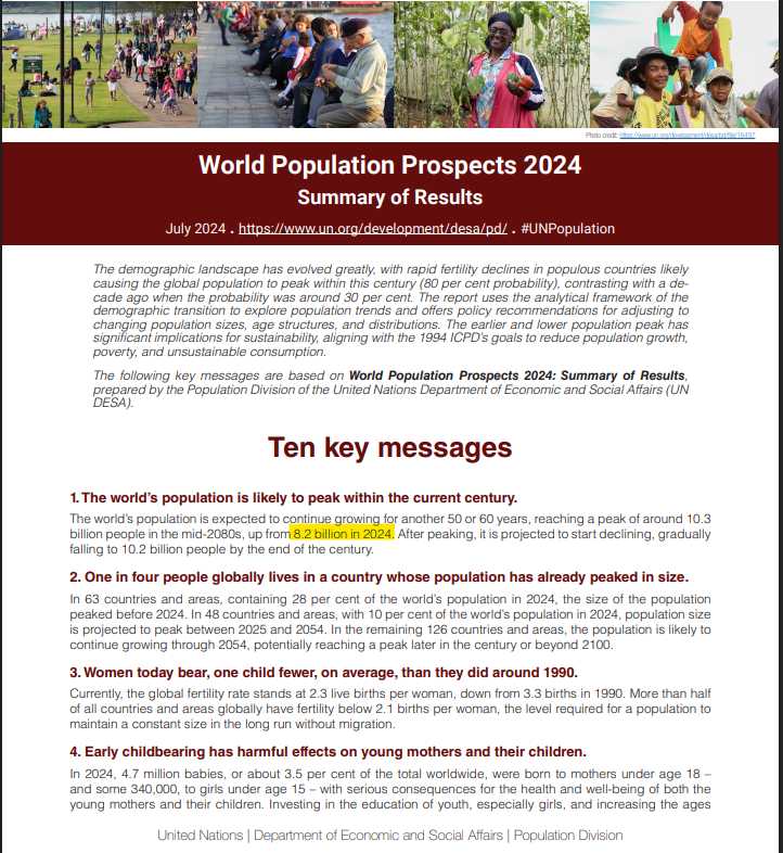 United Nation World Population Report